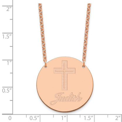Rose Plated Sterling Silver/Rose Large Customized Circle Necklace