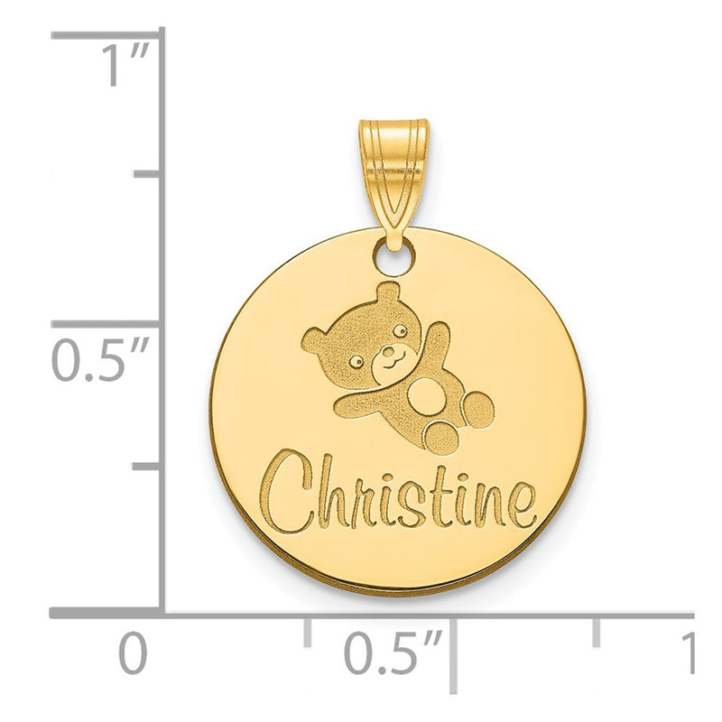 14K Yellow Gold Small Customized Round Pendant