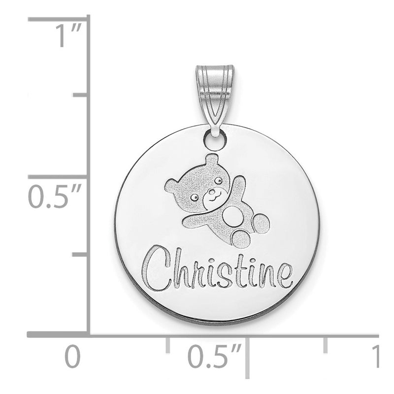 14K White Gold Small Customized Round Pendant
