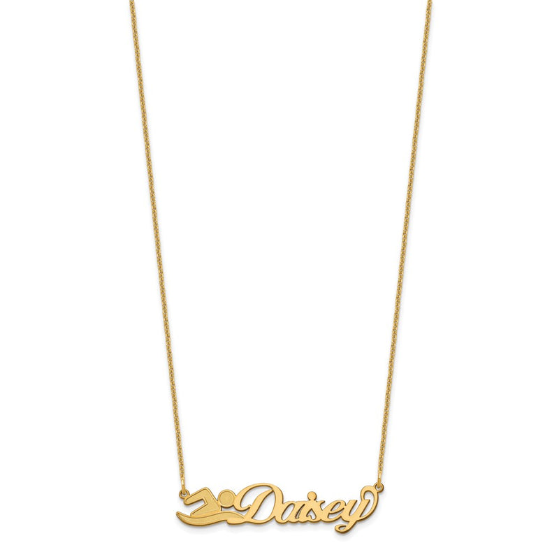 14K Yellow Gold Small Customized Name Plate Necklace