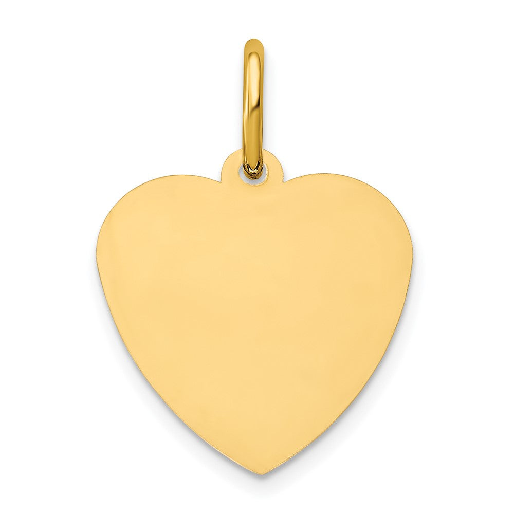 14K Yellow Gold Small Heart Disc Name Charm