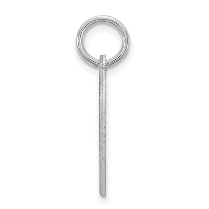 Sterling Silver Silver/Rhodium Plated Small Heart Disc Name Charm