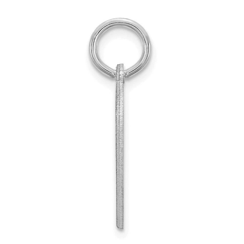 14K White Gold Small Heart Disc Name Charm