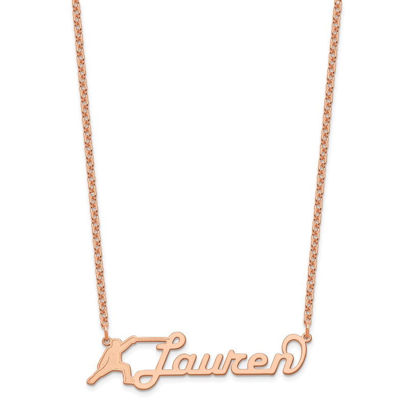 Rose Plated Medium Customized Name Plate Necklace