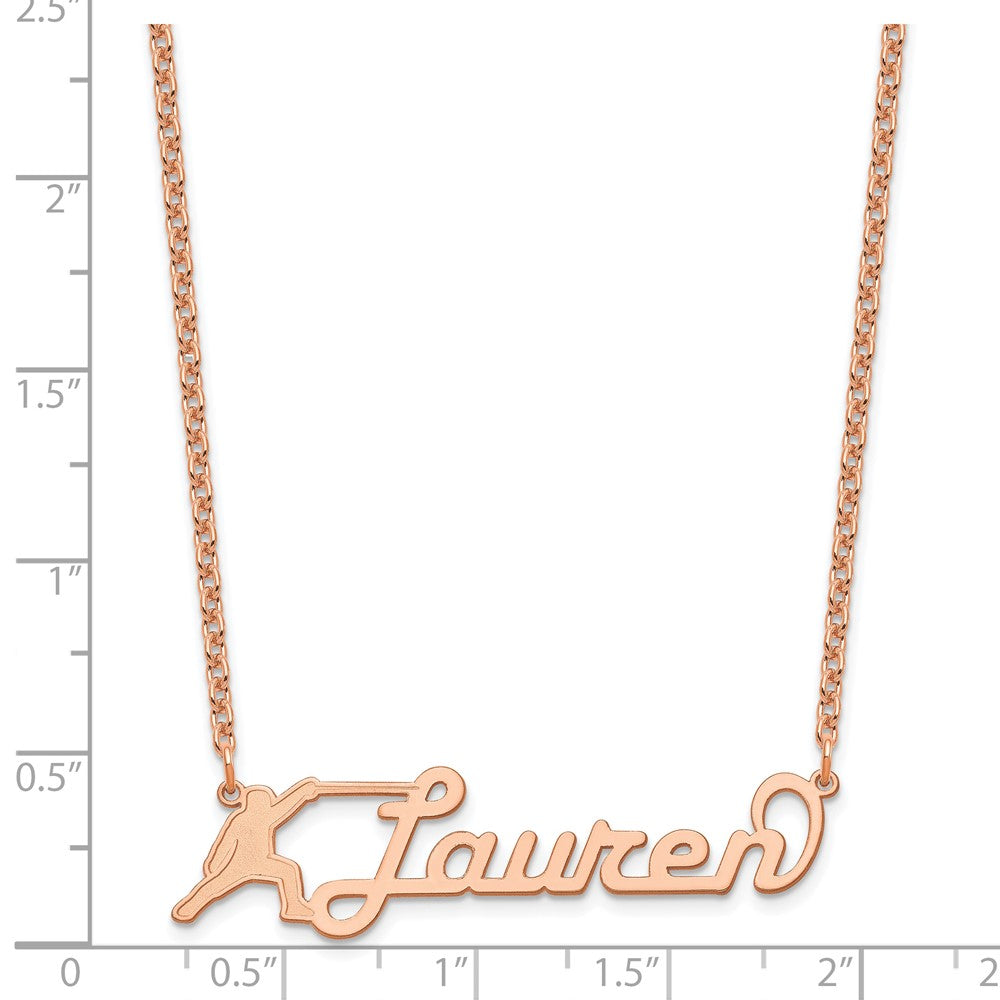 Rose Plated Medium Customized Name Plate Necklace