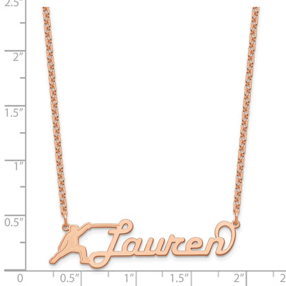 Rose Plated Medium Customized Name Plate Necklace