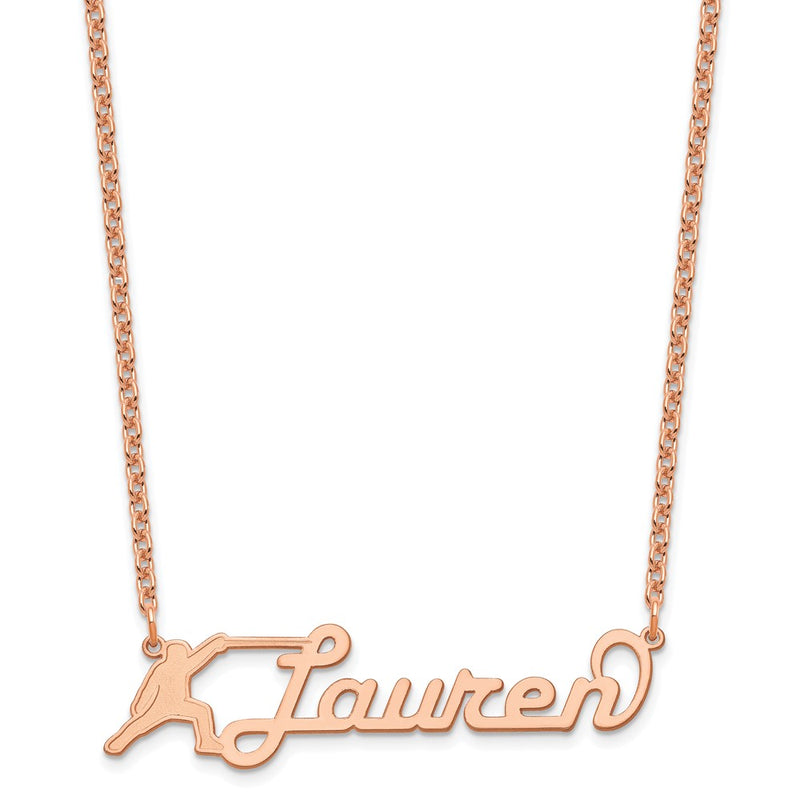 Rose Plated Medium Customized Name Plate Necklace