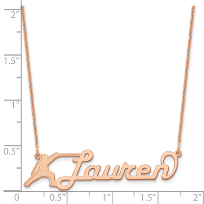 14K Rose Gold Medium Customized Name Plate Necklace