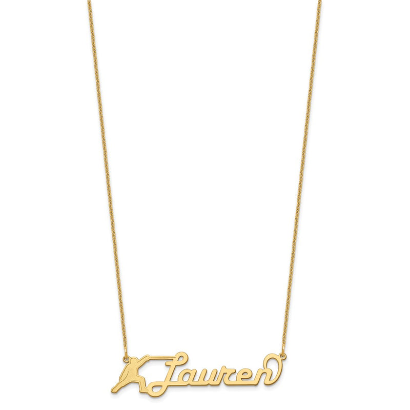 14K Yellow Gold Medium Customized Name Plate Necklace