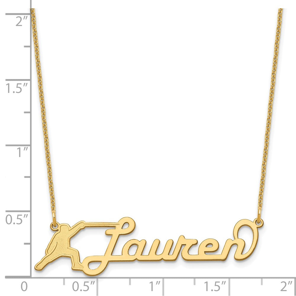14K Yellow Gold Medium Customized Name Plate Necklace