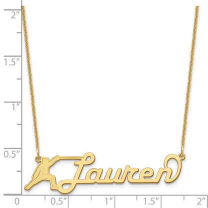 14K Yellow Gold Medium Customized Name Plate Necklace
