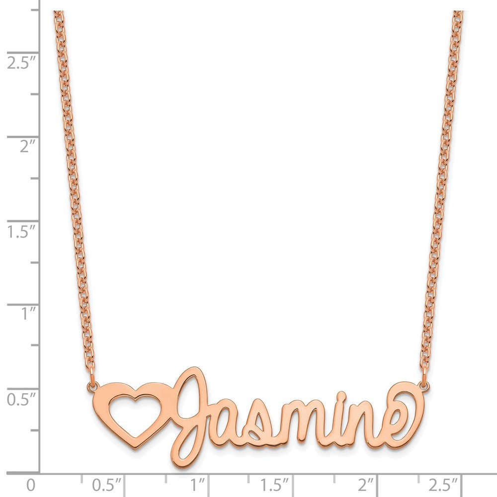Rose Plated Sterling Silver/Rose Large Customized Name Plate Necklace