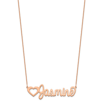 14K Rose Gold Large Customized Name Plate Necklace