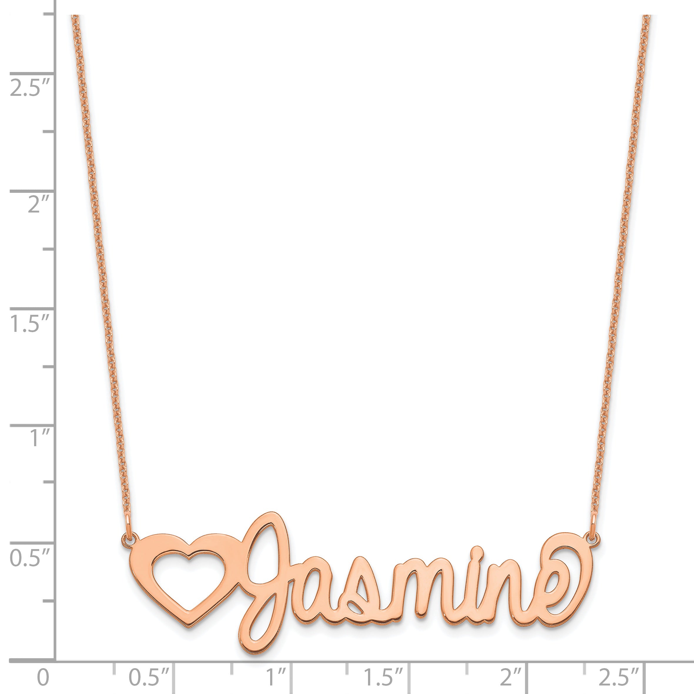 14K Rose Gold Large Customized Name Plate Necklace