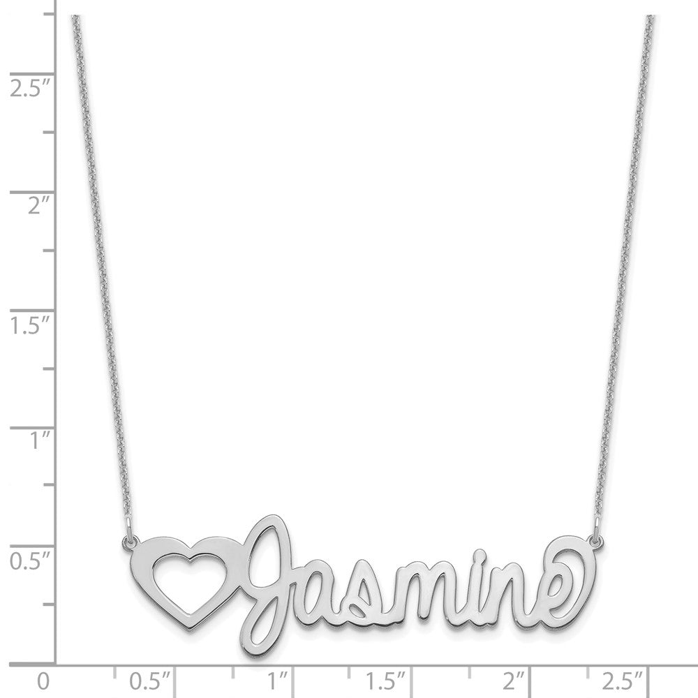 14K White Gold Large Customized Name Plate Necklace