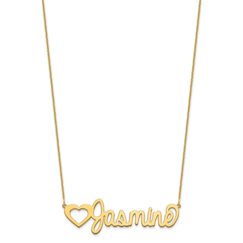 14K Yellow Gold Large Customized Name Plate Necklace