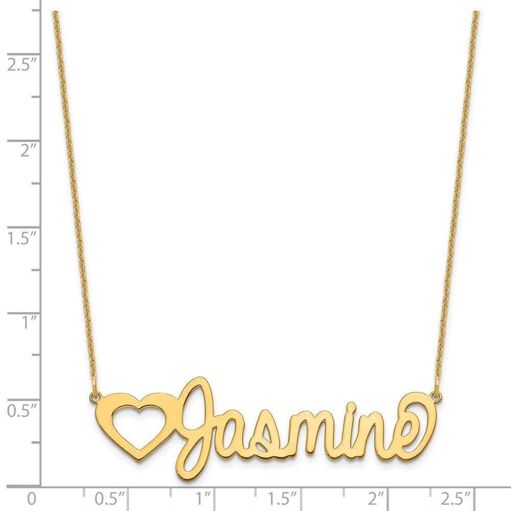 14K Yellow Gold Large Customized Name Plate Necklace