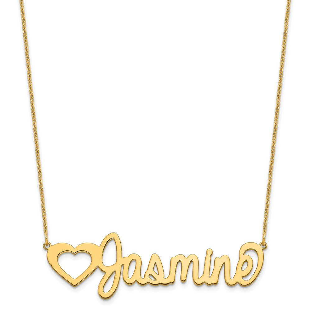 14K Yellow Gold Large Customized Name Plate Necklace
