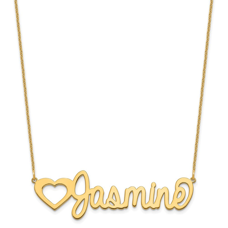 14K Yellow Gold Large Customized Name Plate Necklace