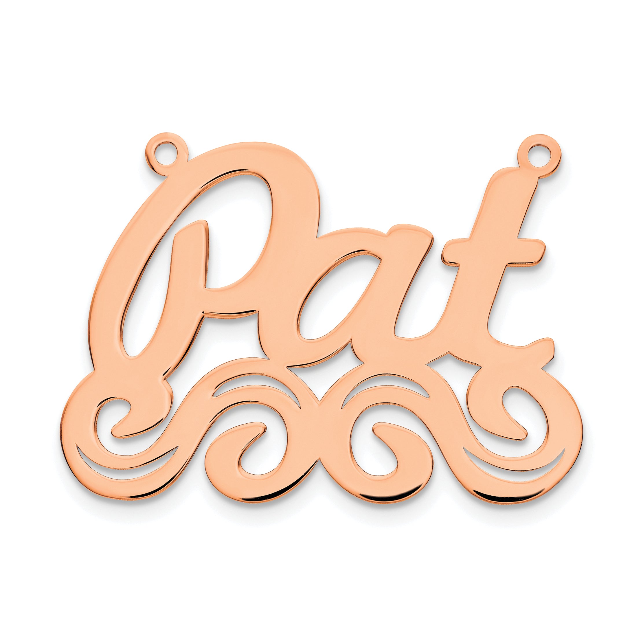 14K Rose Gold Large Polished Name Plate