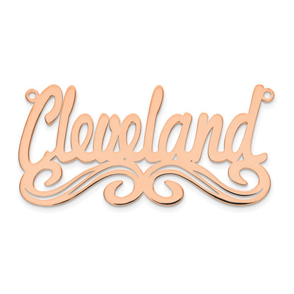 Rose Plated Sterling Silver/Rose Large Polished Name Plate