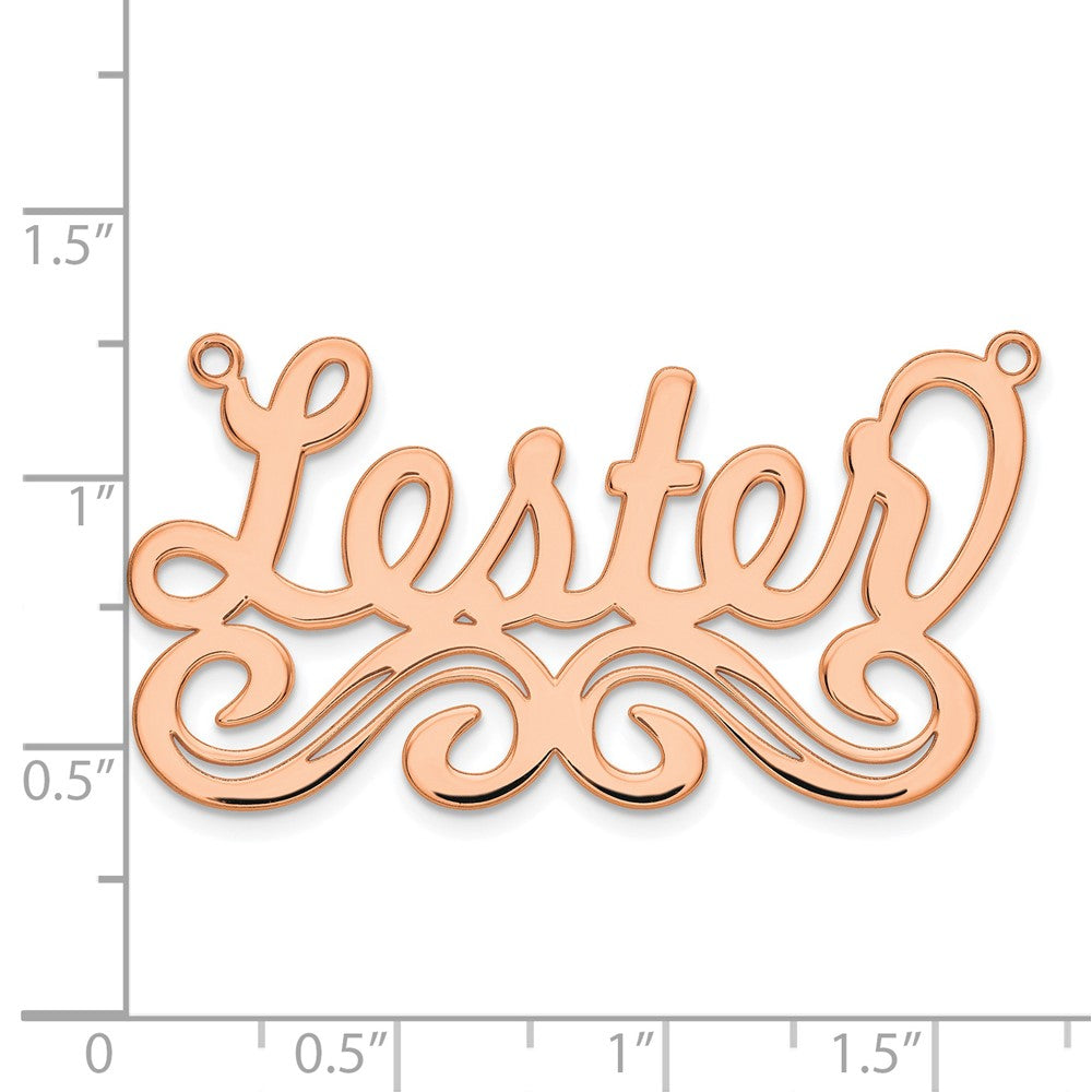 Rose Plated Sterling Silver/Rose Large Polished Name Plate