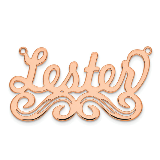 14K Rose Gold Large Polished Name Plate