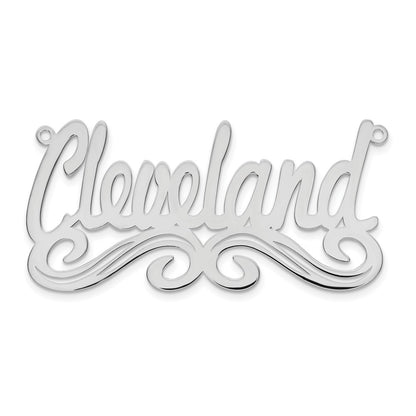 Sterling Silver Silver/Rhodium Plated Large Polished Name Plate