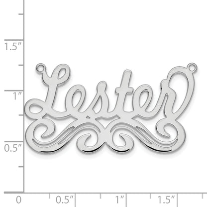Sterling Silver Silver/Rhodium Plated Large Polished Name Plate