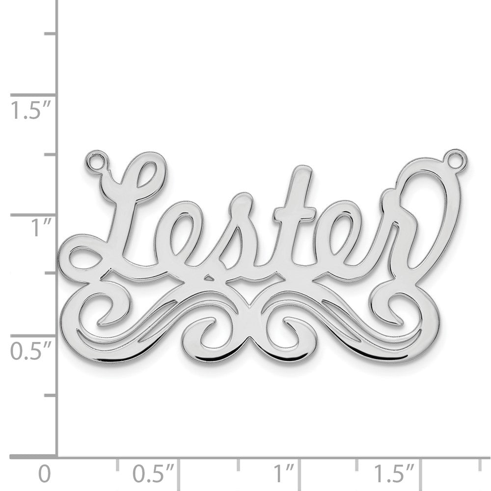 Sterling Silver Silver/Rhodium Plated Large Polished Name Plate