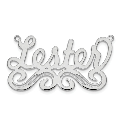 Sterling Silver Silver/Rhodium Plated Large Polished Name Plate