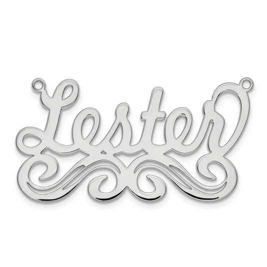 Sterling Silver Silver/Rhodium Plated Large Polished Name Plate