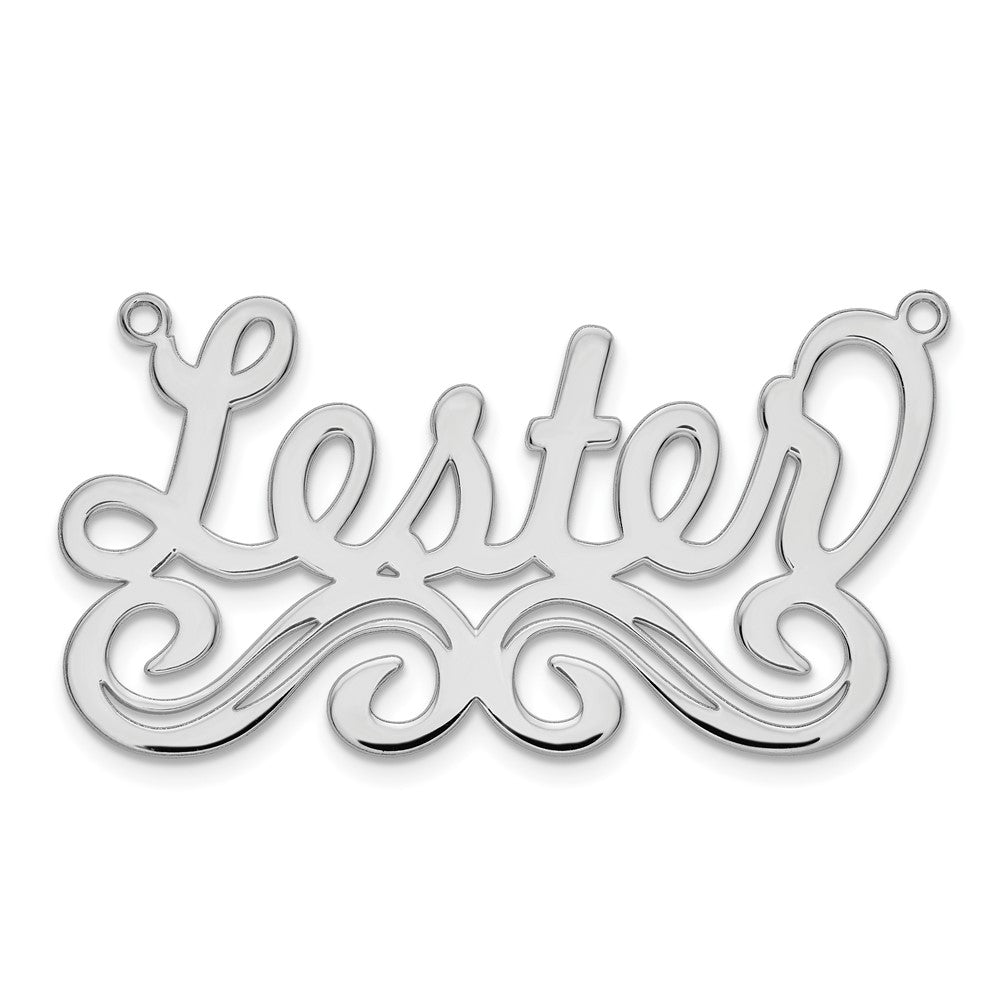 Sterling Silver Silver/Rhodium Plated Large Polished Name Plate