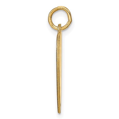 14K Yellow Gold Heart Disc Name Charm