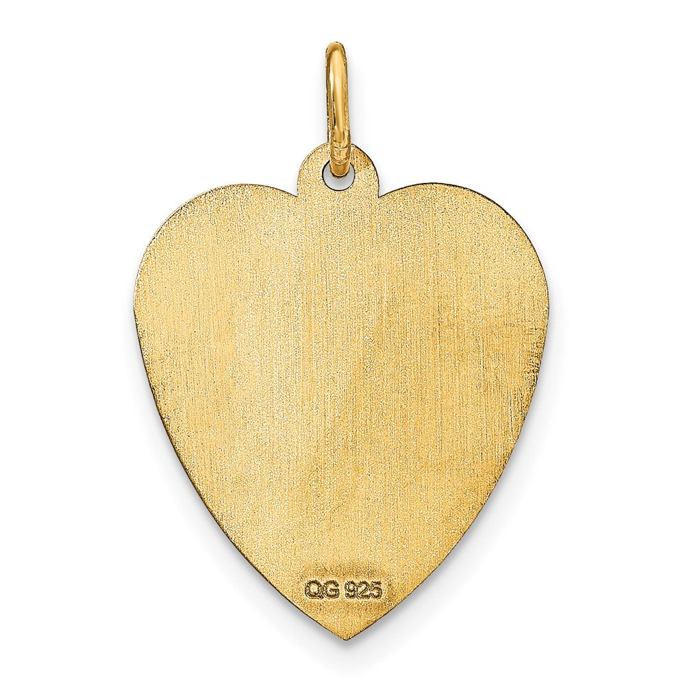 Gold Plated Sterling Silver/Gold Heart Disc Name Charm