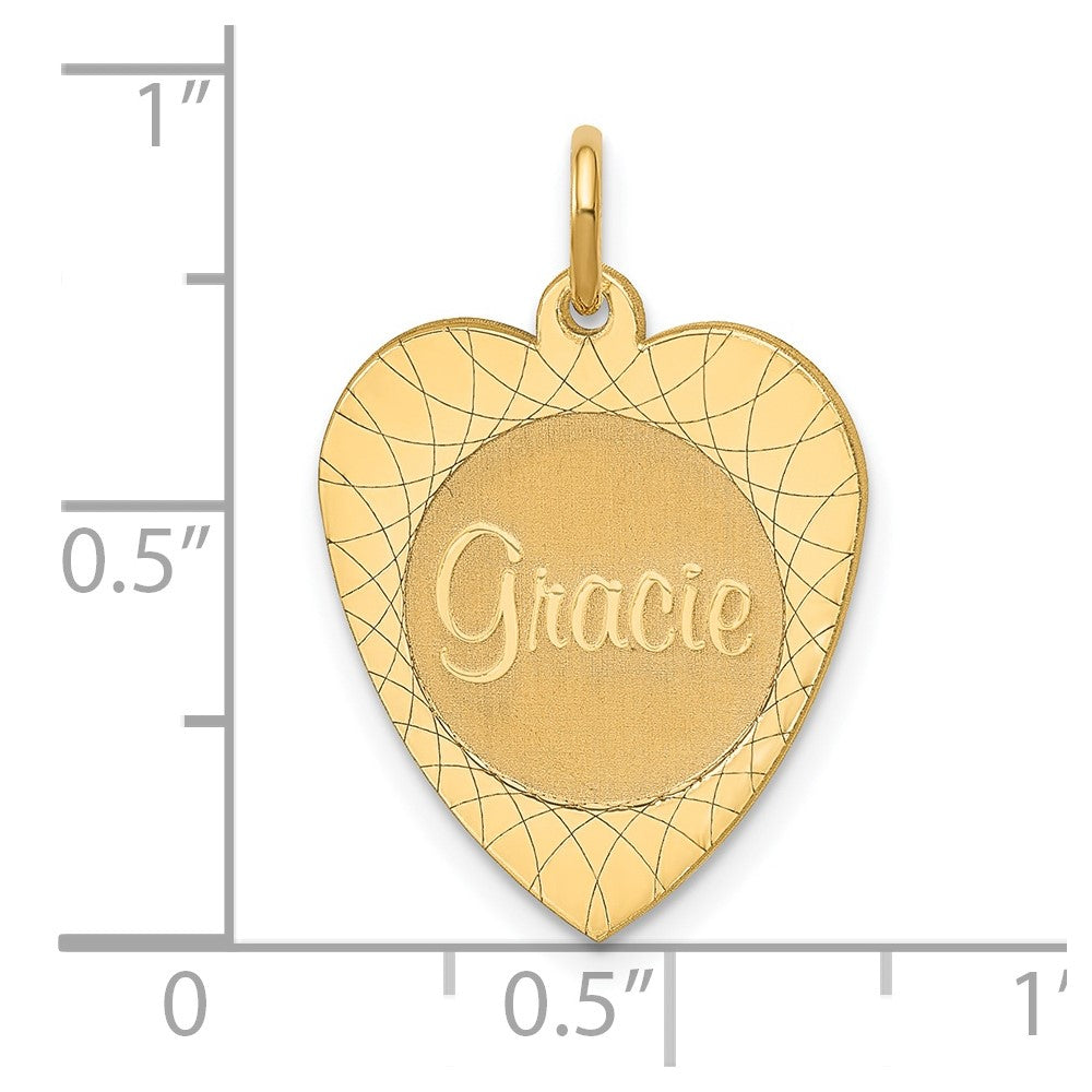 Gold Plated Sterling Silver/Gold Heart Disc Name Charm