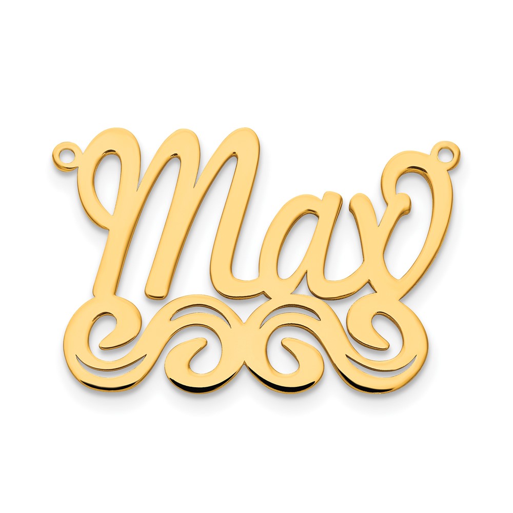 14K Yellow Gold Medium Polished Name Plate