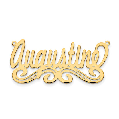14K Yellow Gold Medium Polished Name Plate