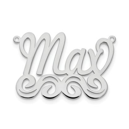 Sterling Silver Silver/Rhodium Plated Medium Polished Name Plate
