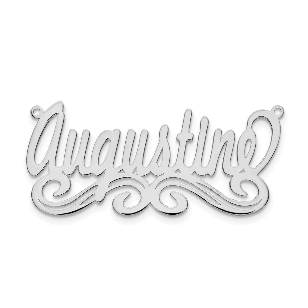 Sterling Silver Silver/Rhodium Plated Medium Polished Name Plate