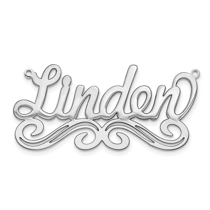 14K White Gold Medium Polished Name Plate