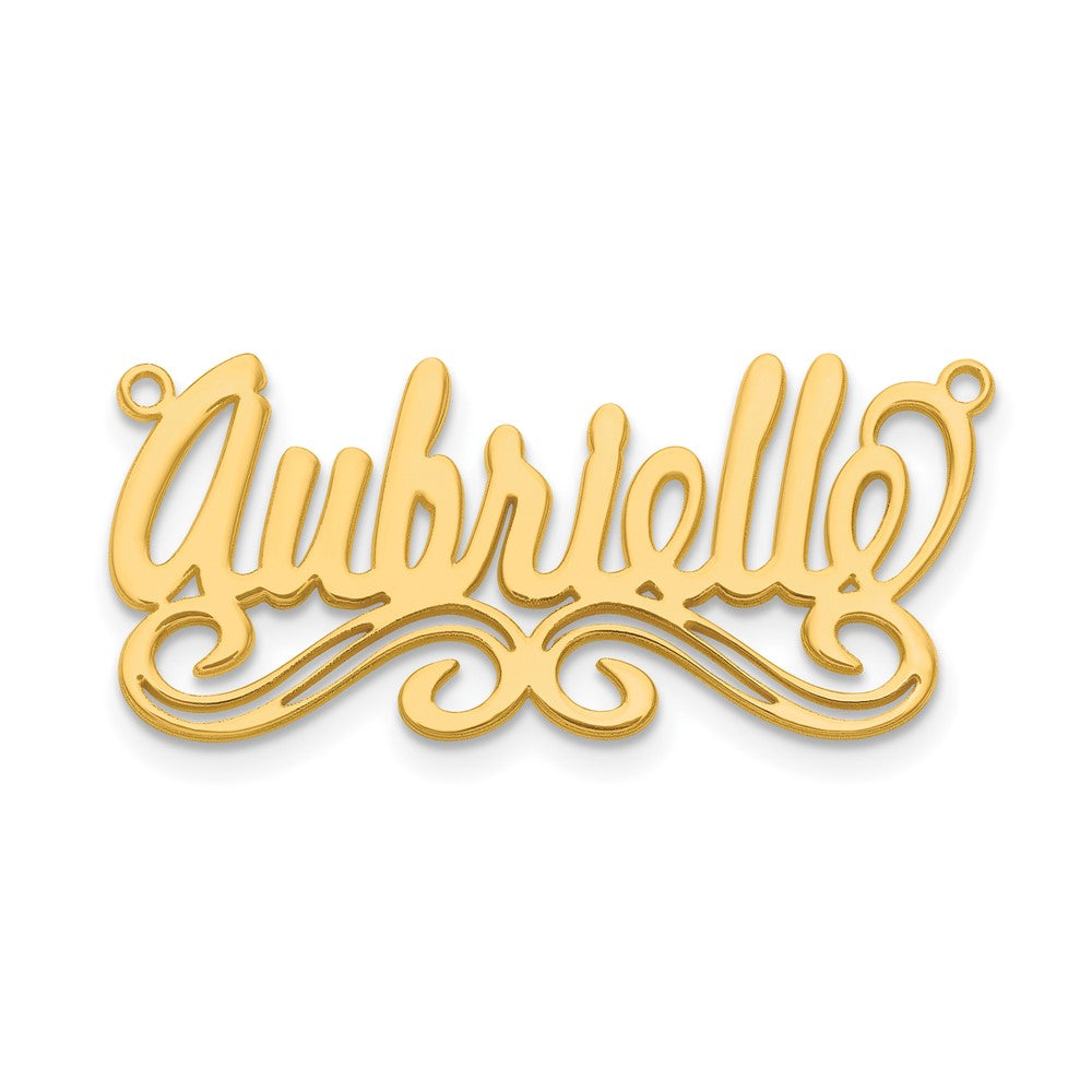Gold Plated Sterling Silver/Gold Small Polished Name Plate
