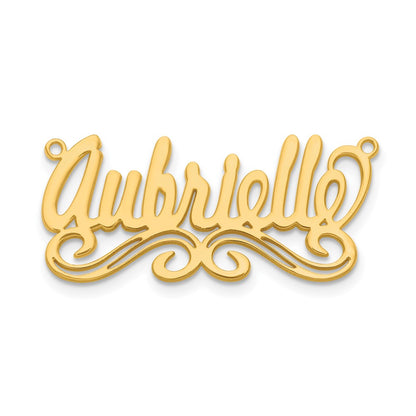 Gold Plated Sterling Silver/Gold Small Polished Name Plate