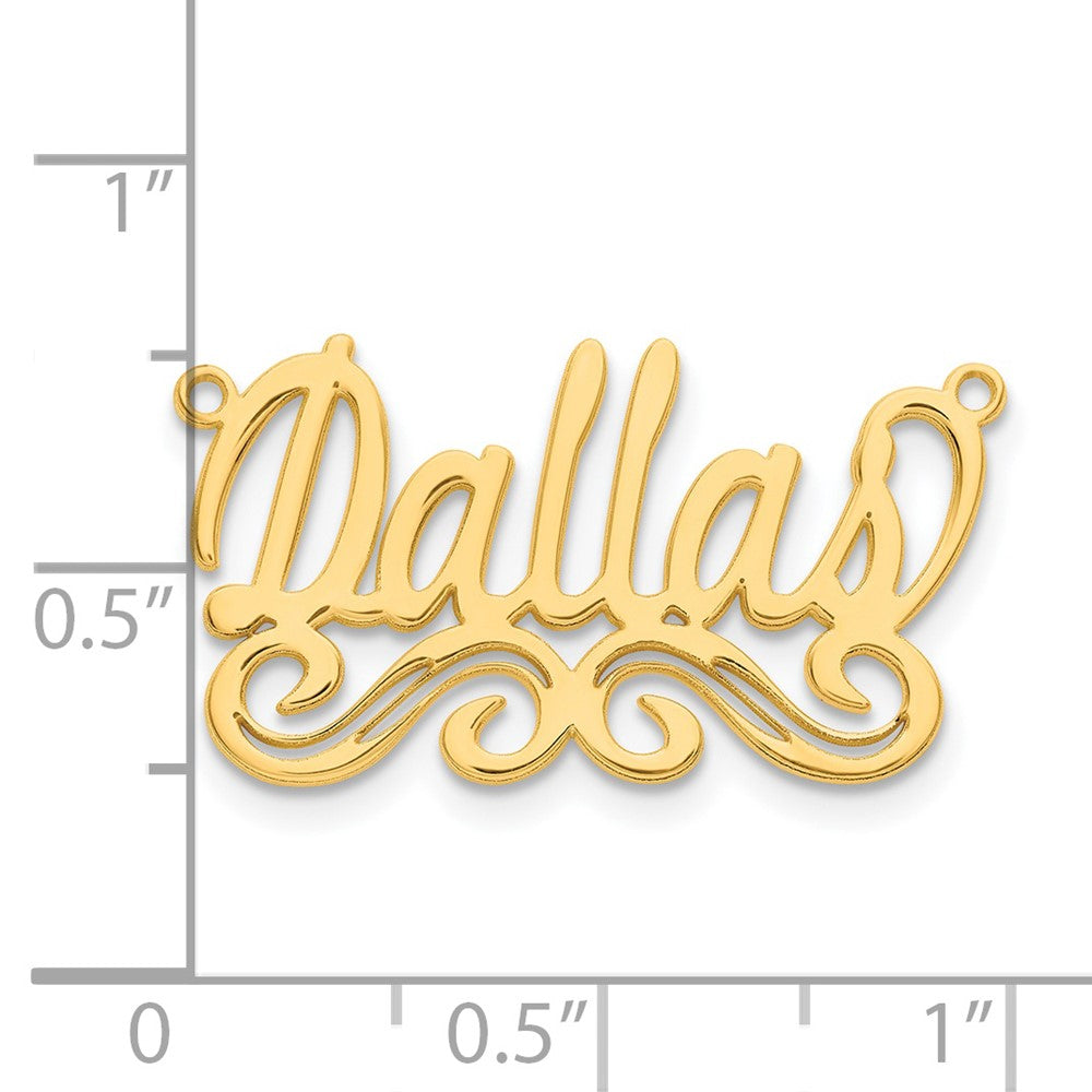 Gold Plated Sterling Silver/Gold Small Polished Name Plate