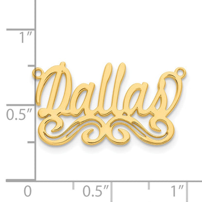 Gold Plated Sterling Silver/Gold Small Polished Name Plate