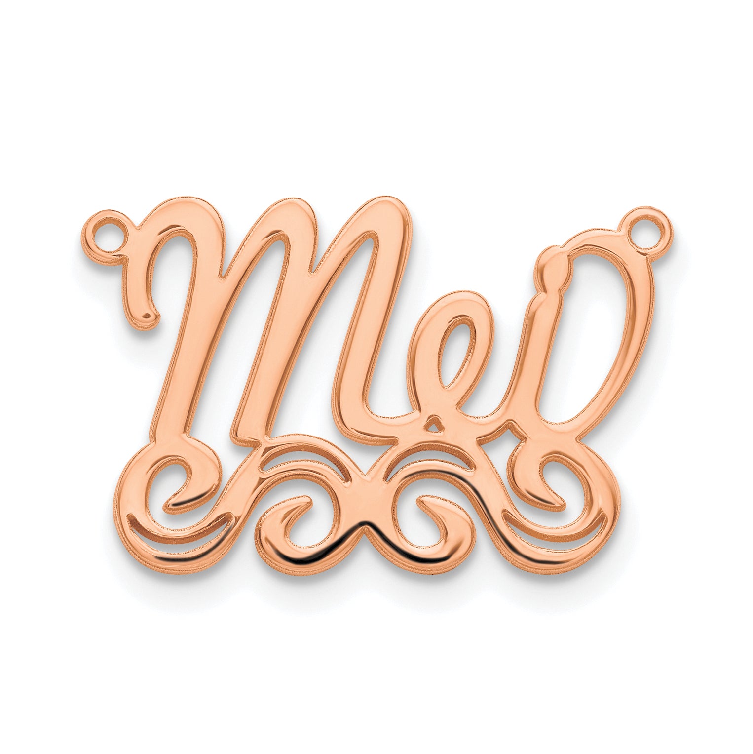 14K Rose Gold Small Polished Name Plate