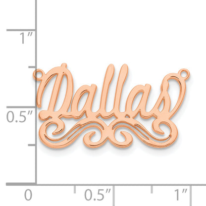 14K Rose Gold Small Polished Name Plate