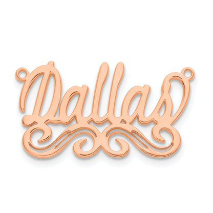 14K Rose Gold Small Polished Name Plate