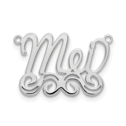 Sterling Silver Silver/Rhodium Plated Small Polished Name Plate