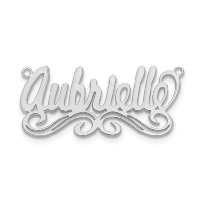 Sterling Silver Silver/Rhodium Plated Small Polished Name Plate